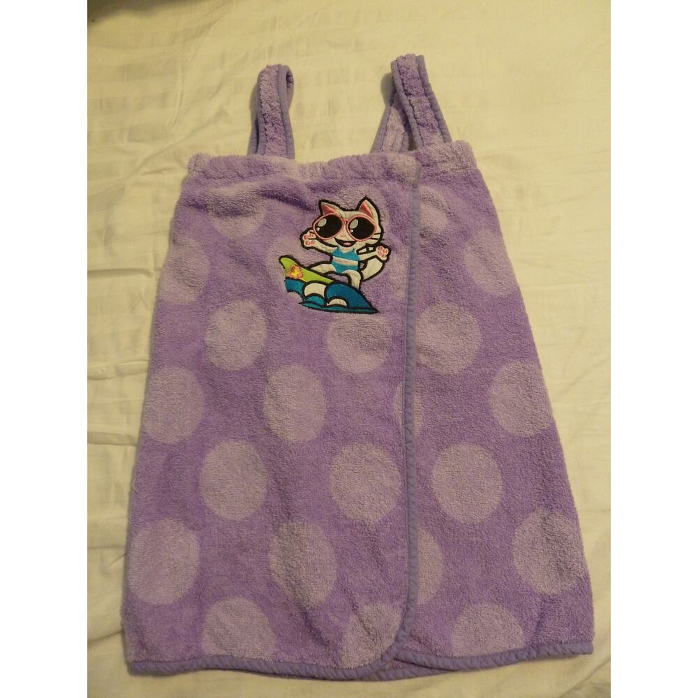 Purple Wearable Towel Beach Coverup Fits Ages Little Girls EUC